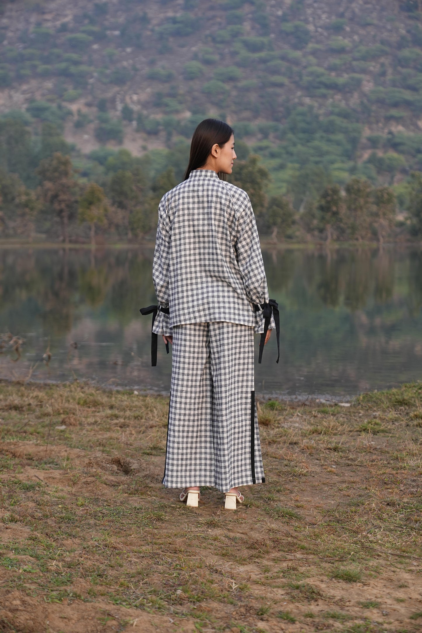 Sutra Balloon Sleeve Check Co-ord