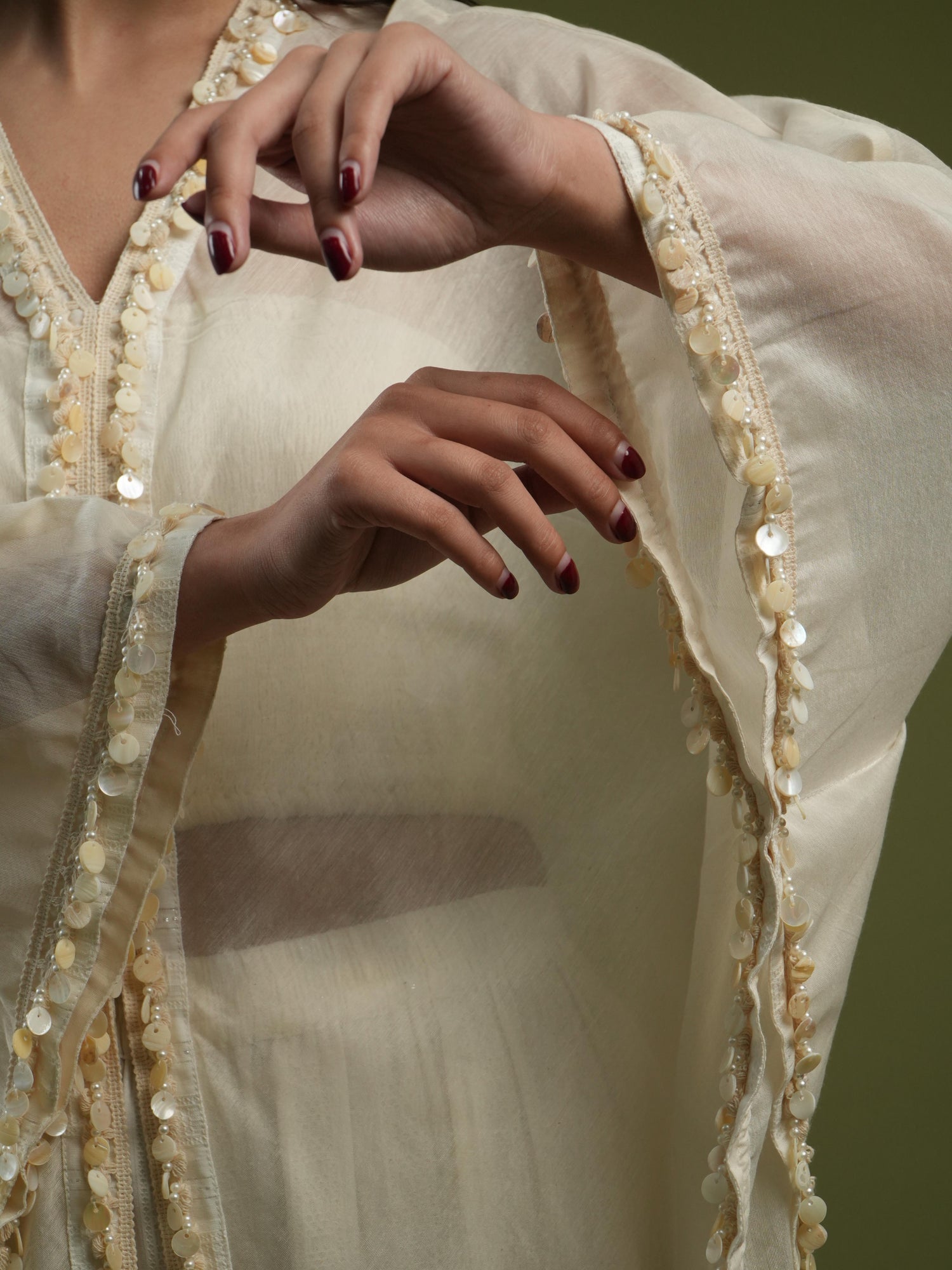 Vanshitaaz Ivory Harmony Cape Set