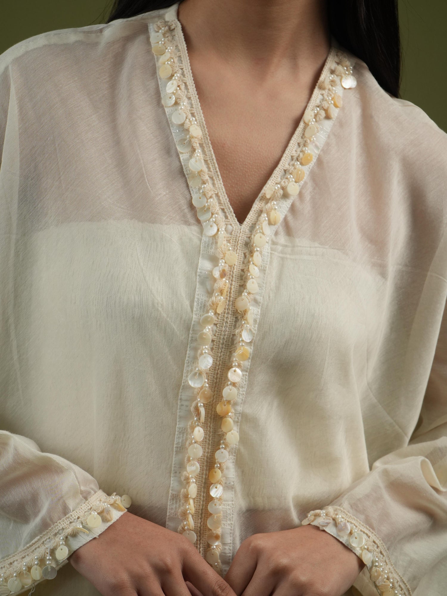 Vanshitaaz Ivory Harmony Cape Set