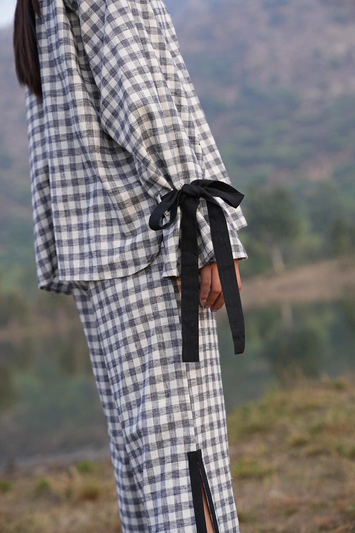 Sutra Balloon Sleeve Check Co-ord