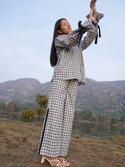 Sutra Balloon Sleeve Check Co-ord