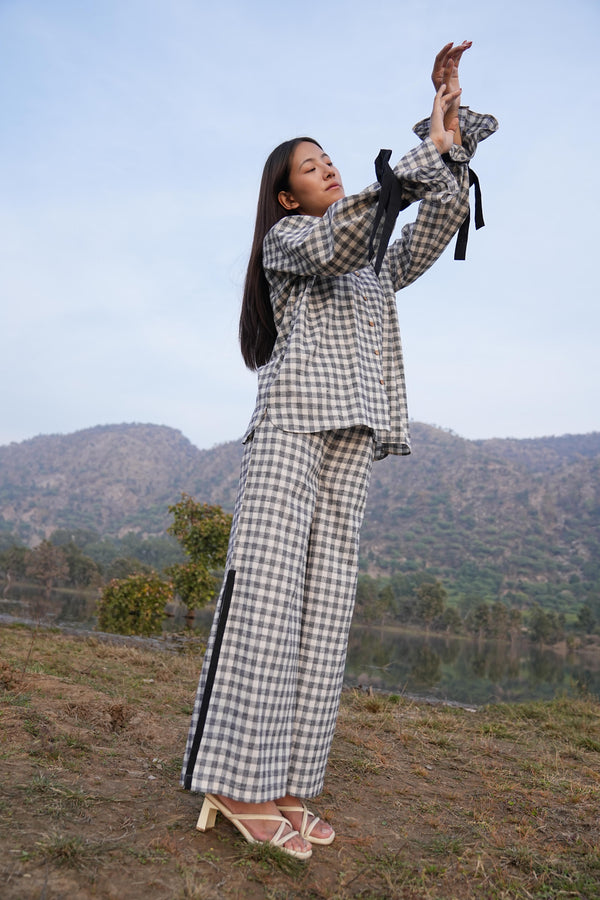 Sutra Balloon Sleeve Check Co-ord