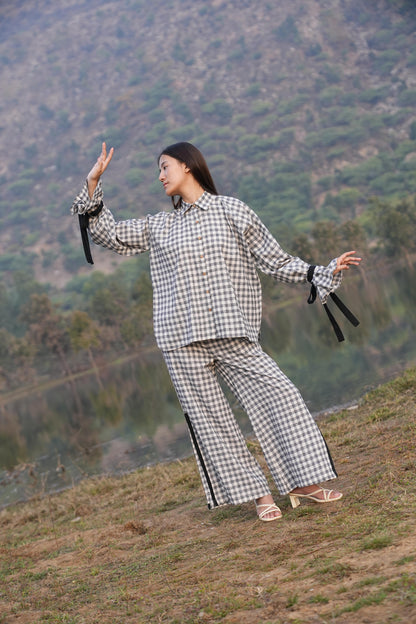 Sutra Balloon Sleeve Check Co-ord