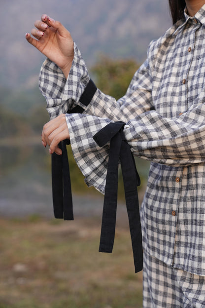 Sutra Balloon Sleeve Check Co-ord