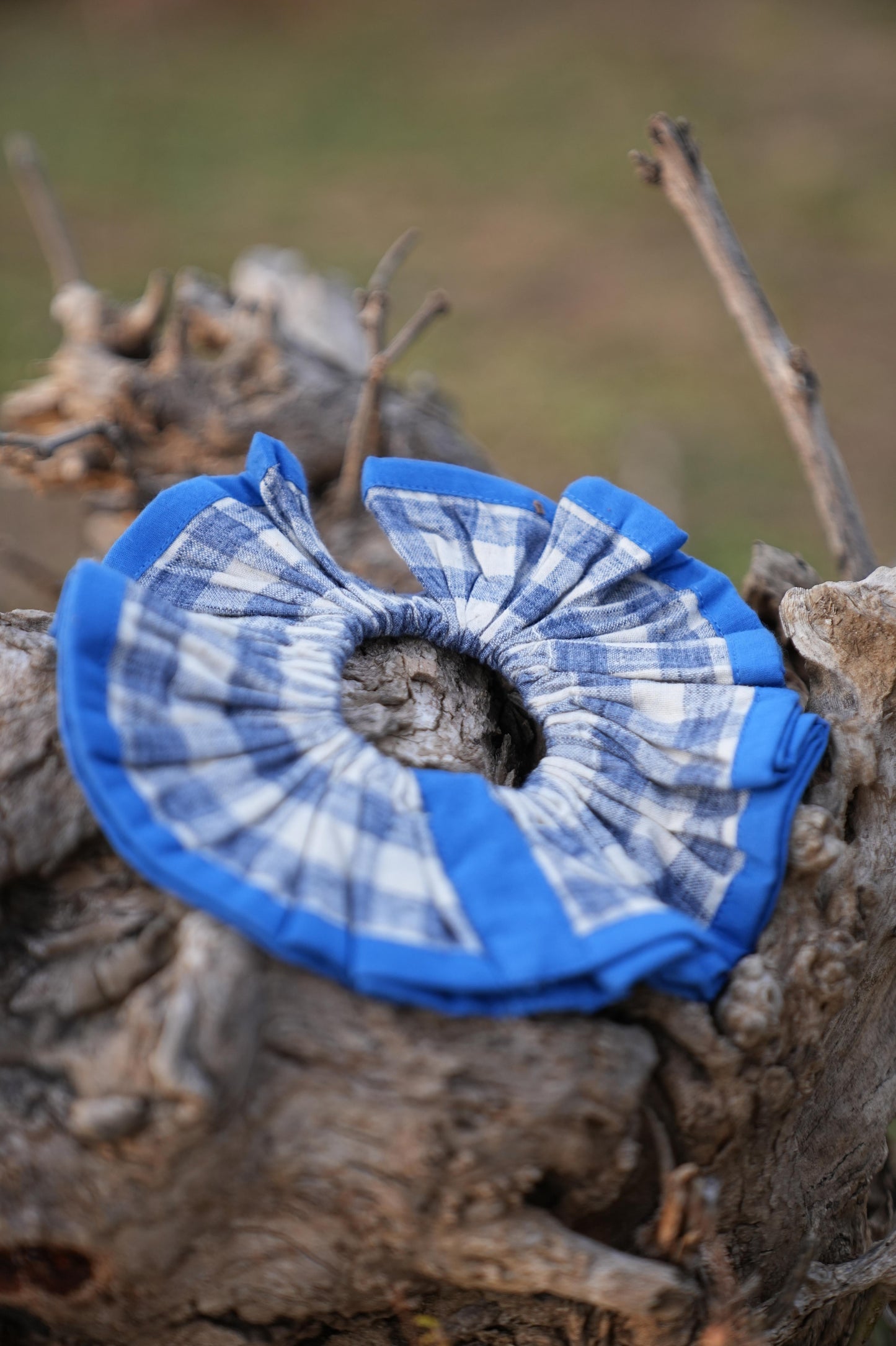 Sutra Check Scrunchies