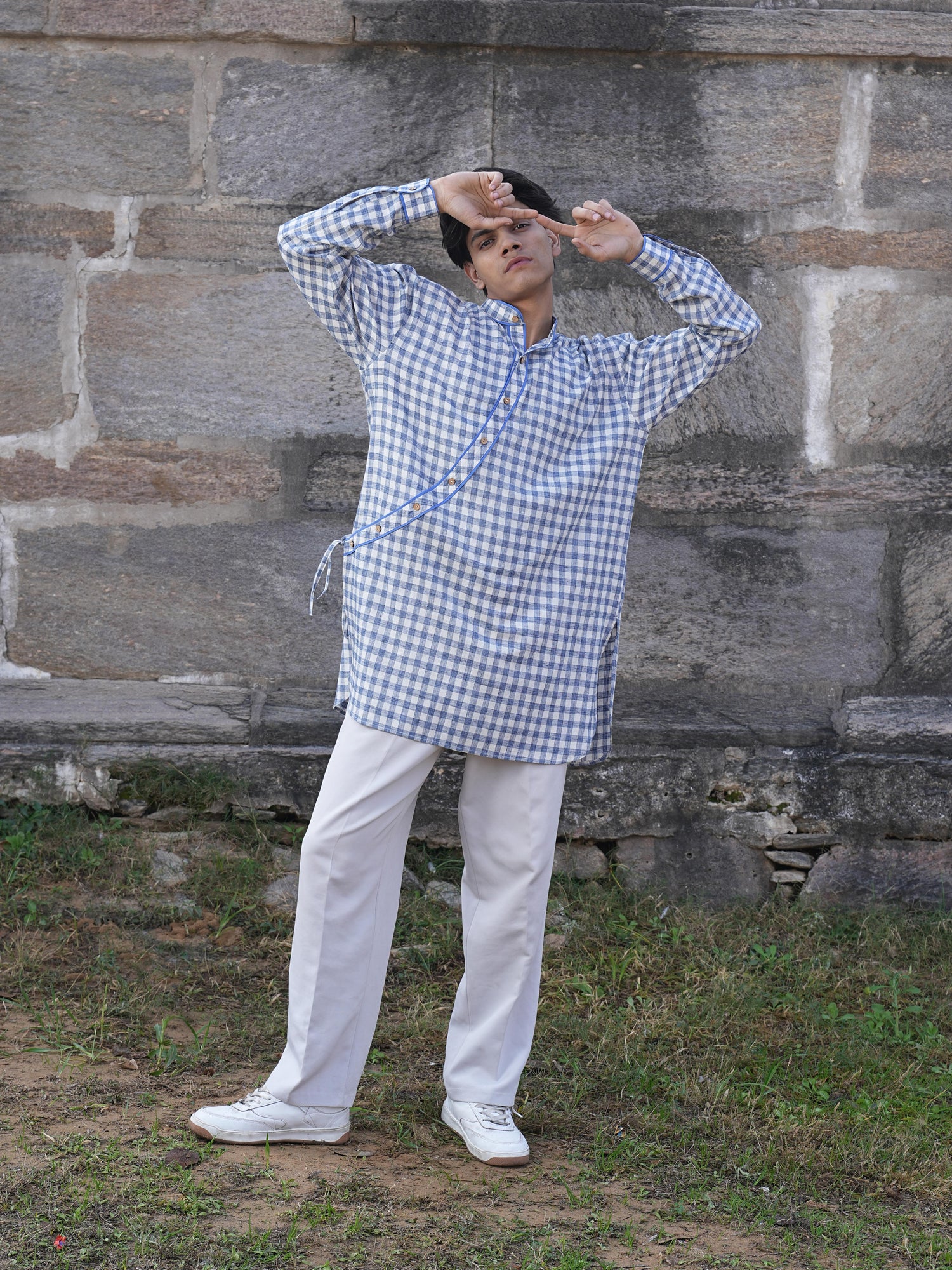 Sutra Angrakha Check Kurta
