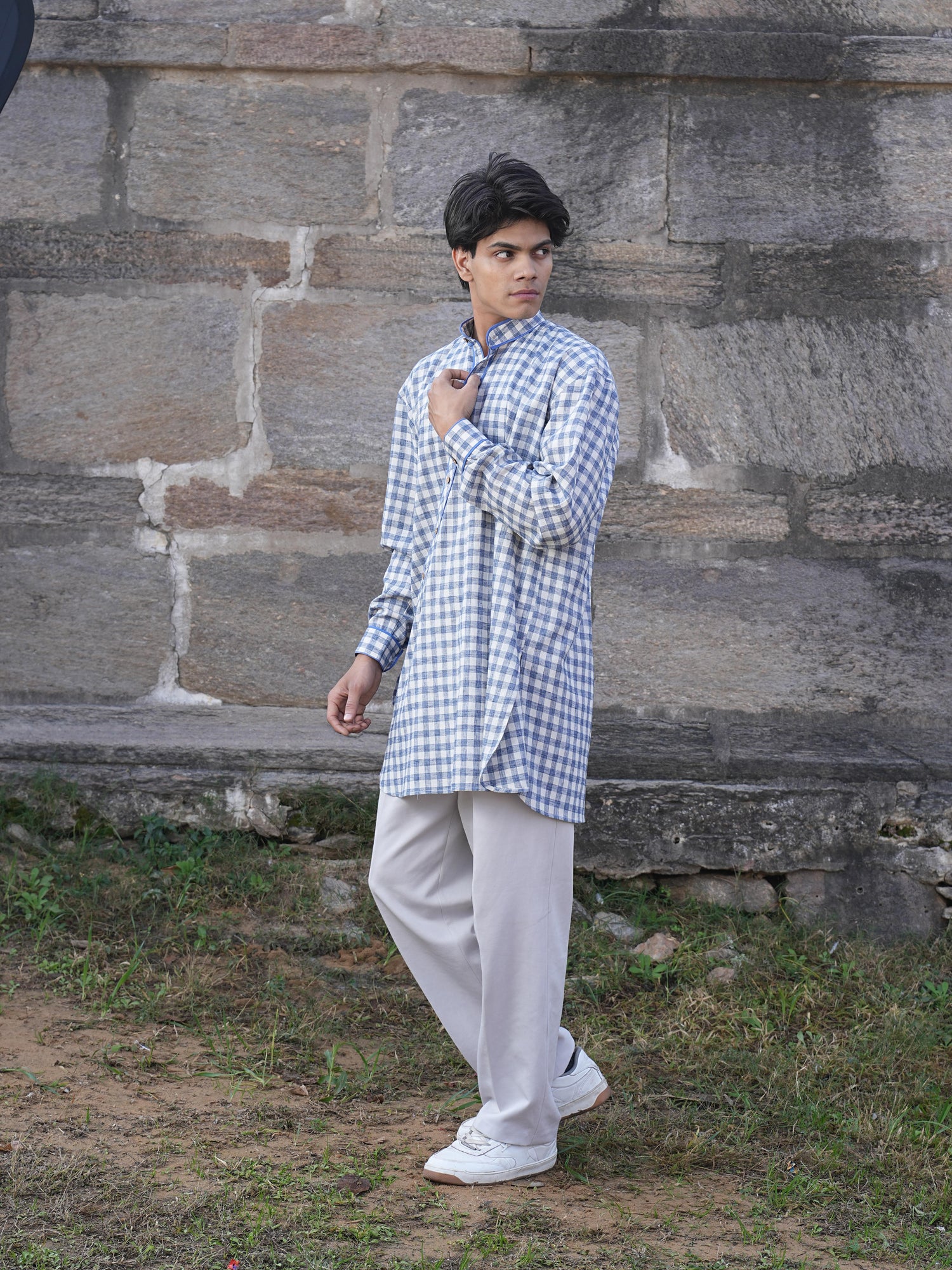 Sutra Angrakha Check Kurta