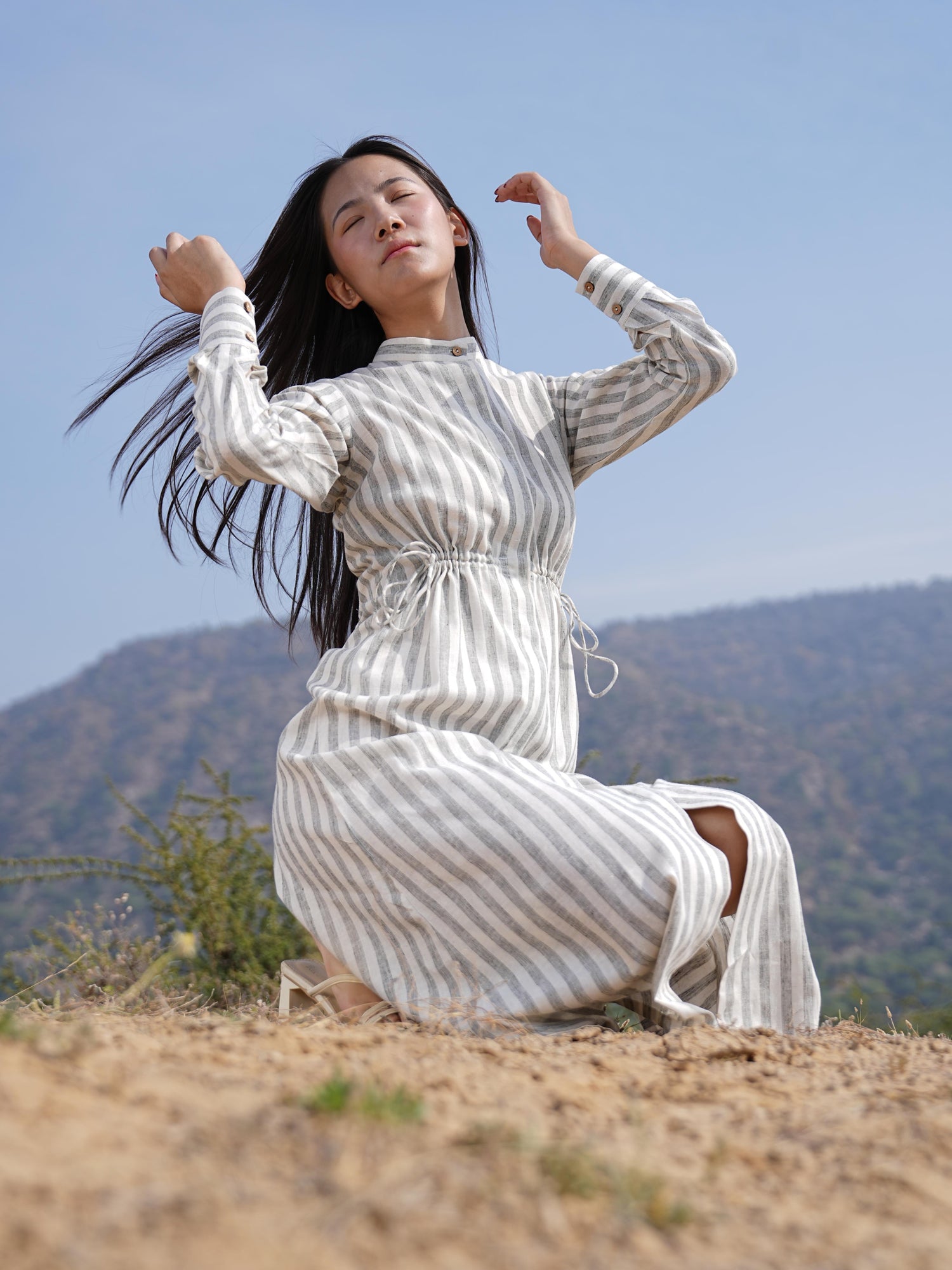 Sutra Stripe Maxi Dress