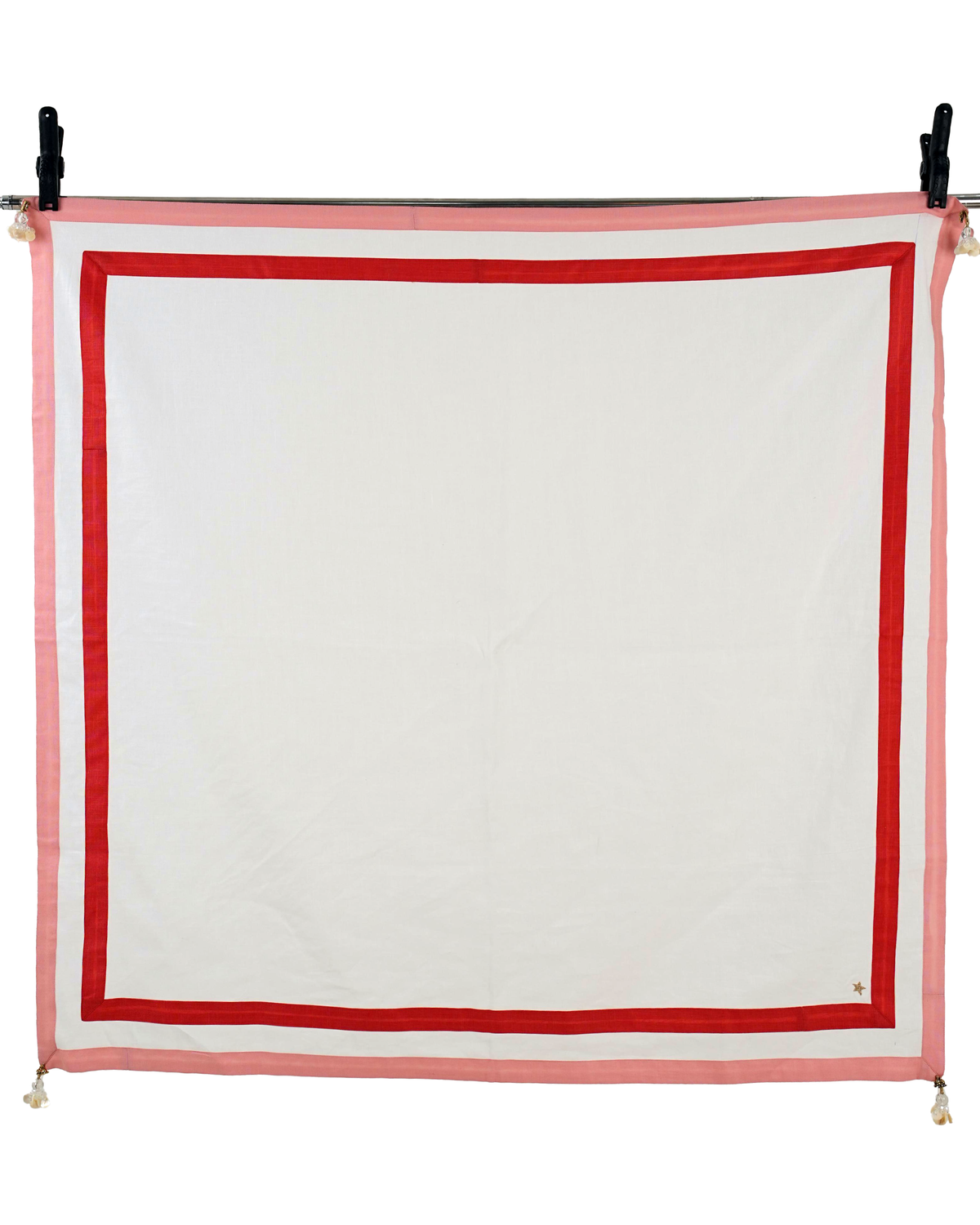 Embroidered Stole - Coral Red